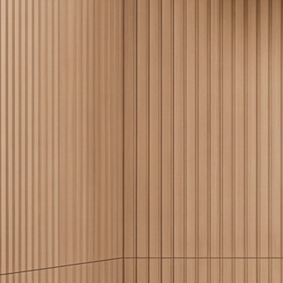 Close-up of the vertical relief on the shower wall