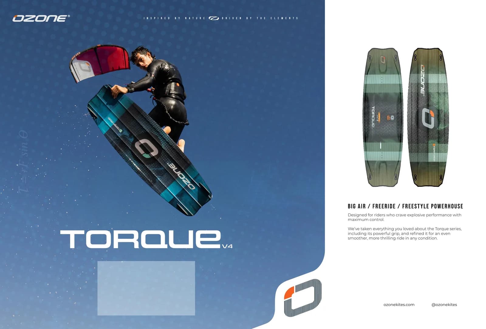 Anuncio del kite Ozone Torque V4 para la revista IKSURF