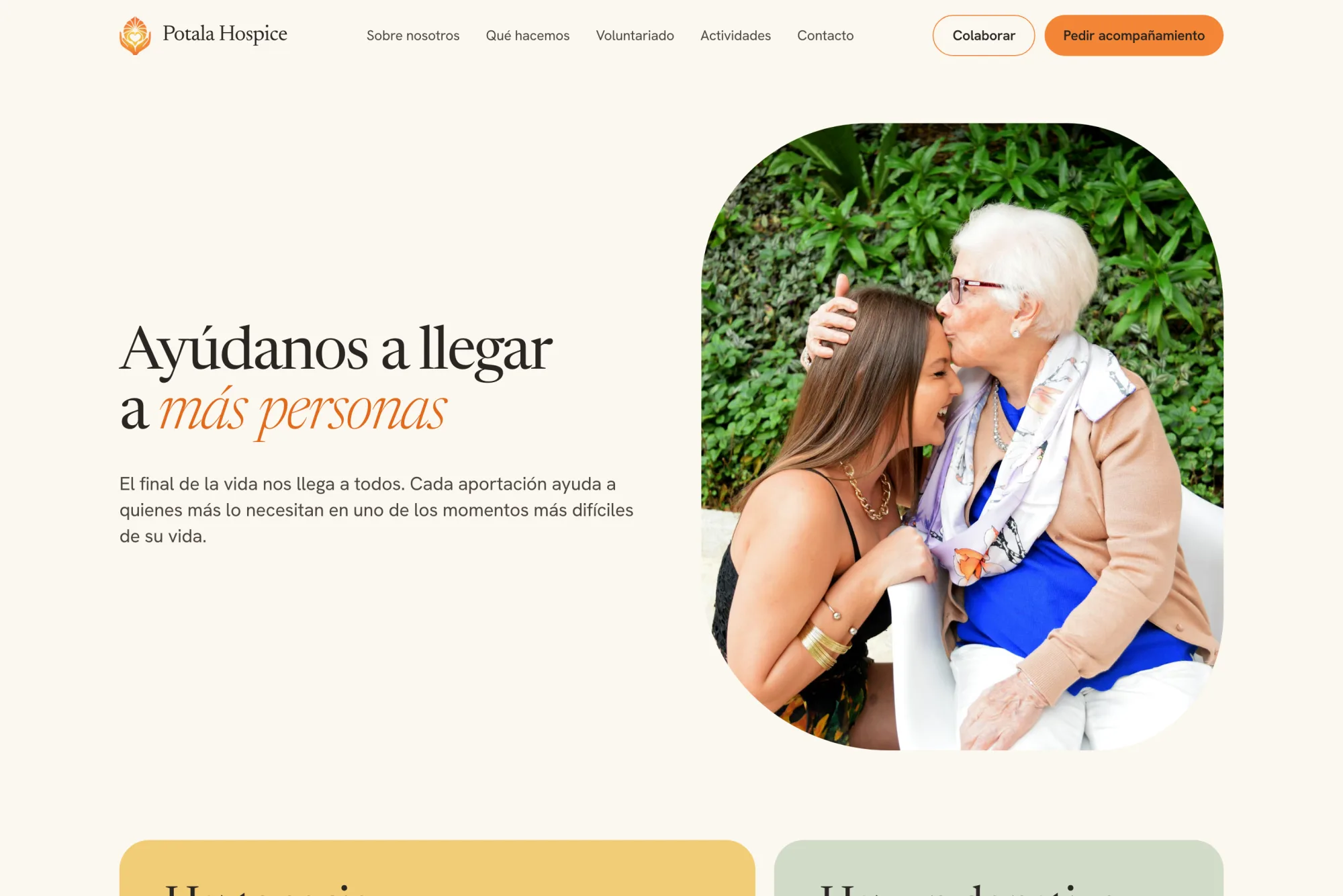 Página de colaboración de Potala Hospice