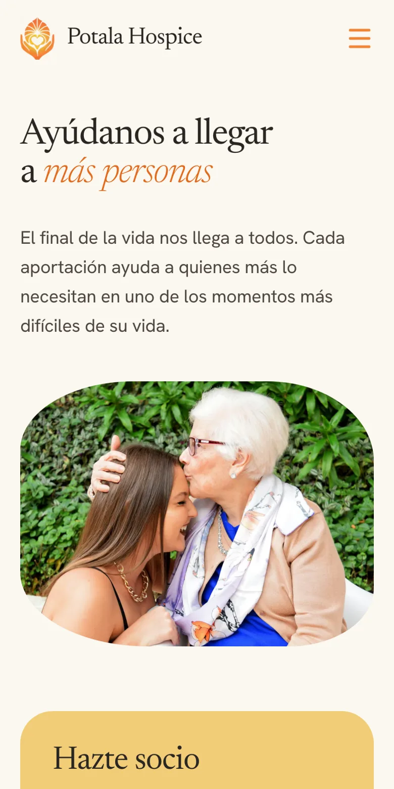 Página de colaboración en el móvil