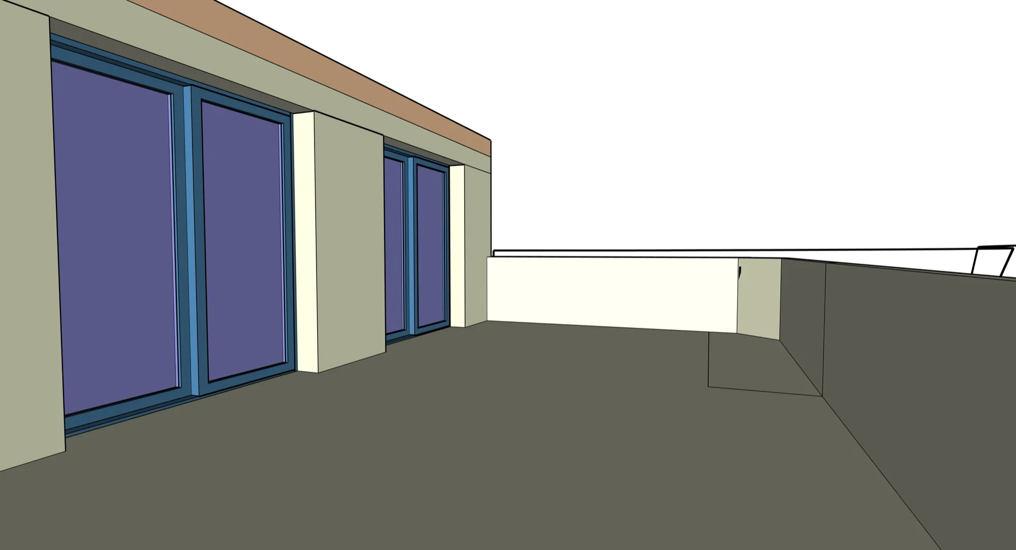 Terraza — 01 · Modelo 3D sin texturizar